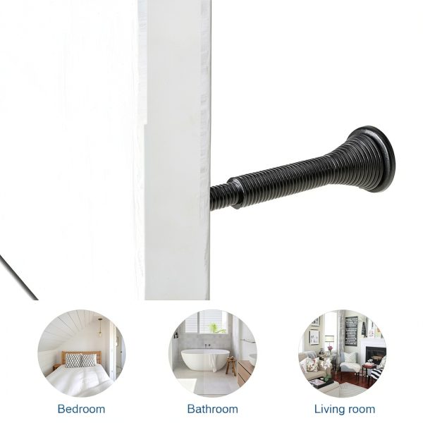 HOMOTEK Telescoping Door Stopper Black 20‑Piece Adjustable Steel-5