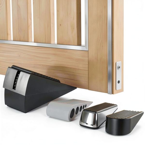 Door Stop BHYTAKI Duty Under‑Door Rubber Stainless Steel Black DF-3