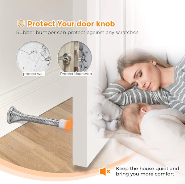 Ravinte Door Stop Spring Door Stop Satin Nickel 12 Piece Set-5