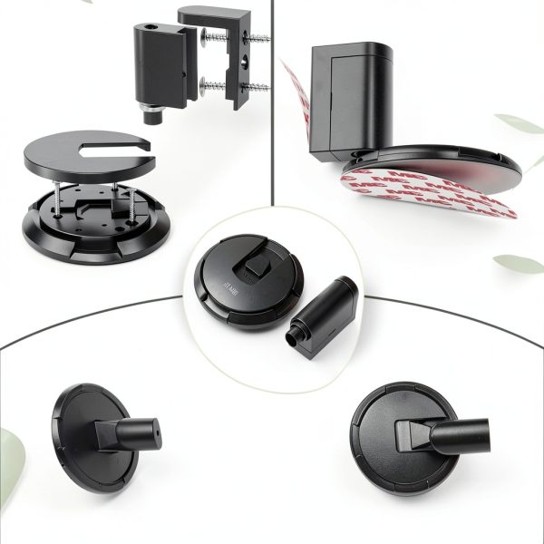 Door Stop XUFU metal Mechanical Locking Door Holder Matte Black-5