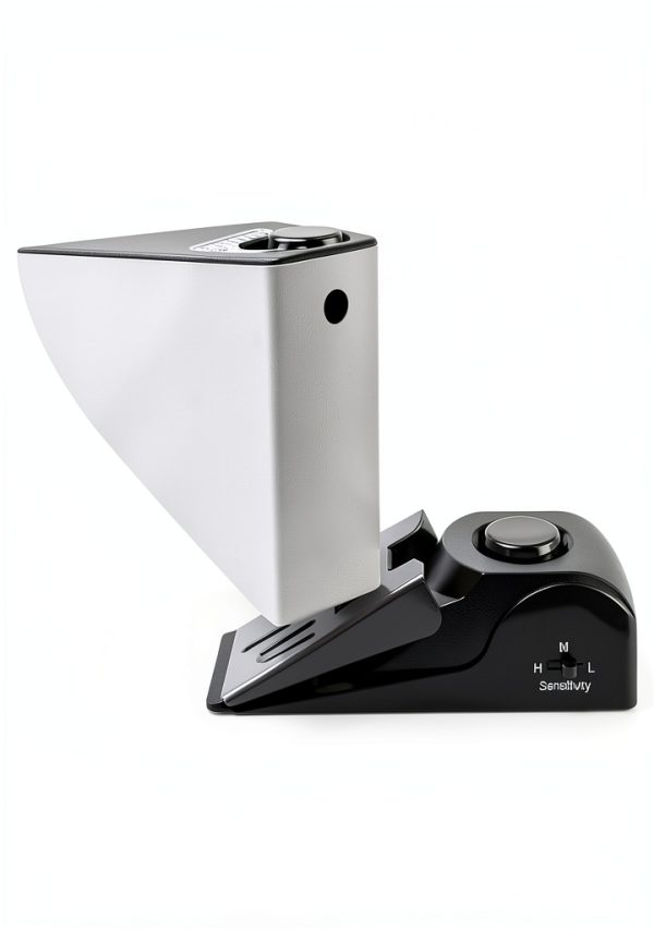 Rosoenvi Door Stop Alarm Black 2 Pack Modern Rubber Door Stopper-2
