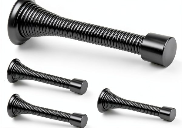 ZUOYIGD Baseboard Door Stop Spring Black 6 Pack Heavy Duty Rubber Tip-0