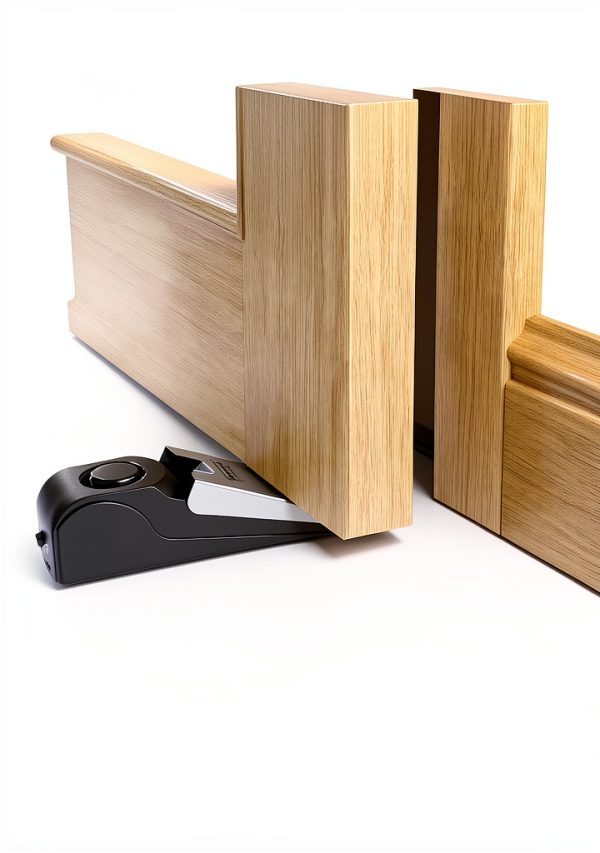 Rosoenvi Door Stop Alarm Black 2 Pack Modern Rubber Door Stopper-5