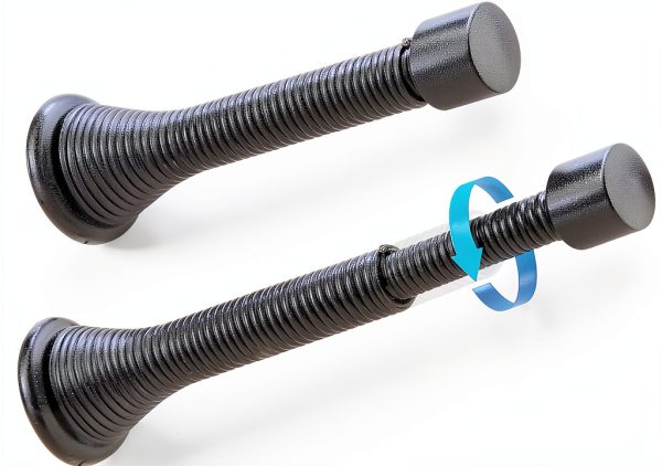 HOMOTEK Telescoping Spring Door Stopper Adjustable 10‑Piece Set Black-0