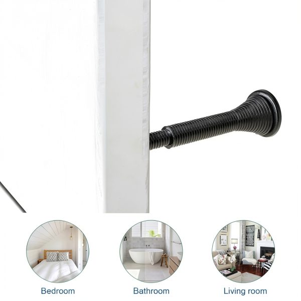 HOMOTEK Telescoping Spring Door Stopper Black Adjustable 20‑Piece Set-5