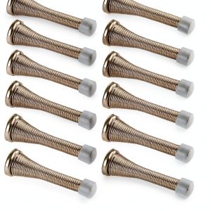 Door Stop Amazon Basics Brushed Nickel 12-Pack Spring Steel Rubber Tip-0