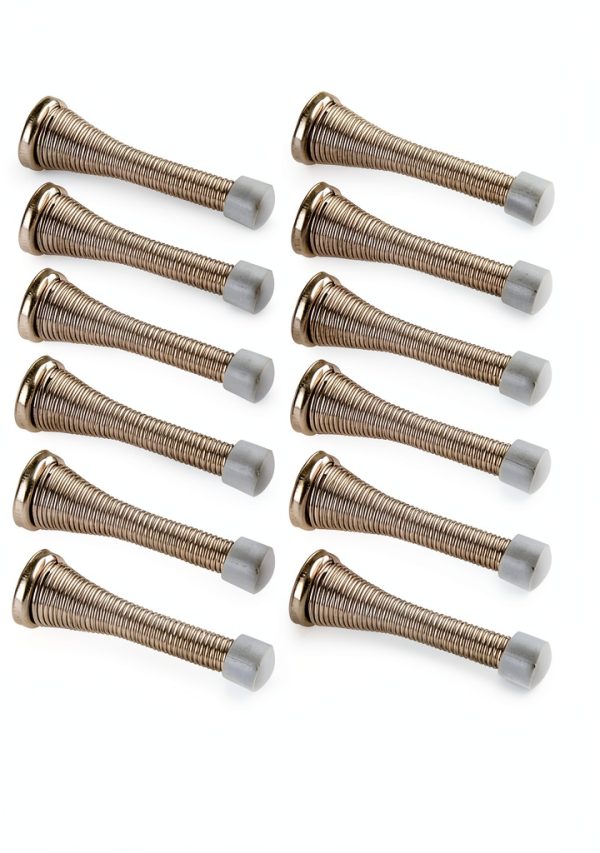 Door Stop Amazon Basics Brushed Nickel 12-Pack Spring Steel Rubber Tip-0