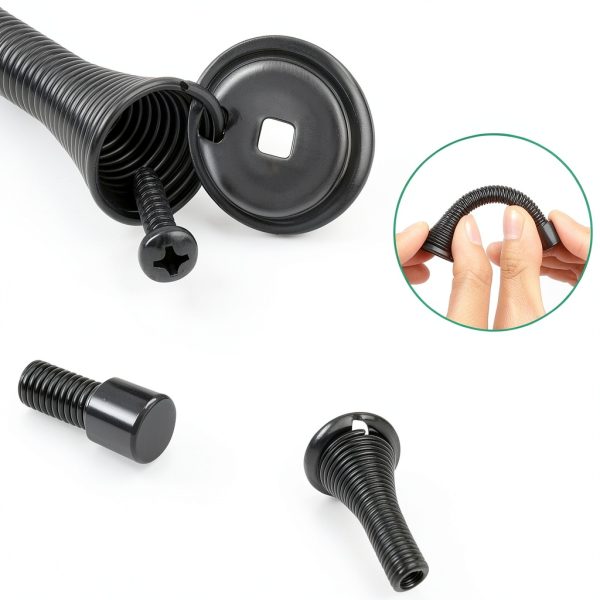 ZUOYIGD Baseboard Door Stop Spring Black 6 Pack Heavy Duty Rubber Tip-3