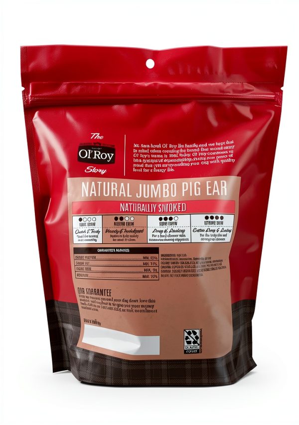 Natural Jumbo Pig Ear Dog Chews Ol Roy 10 Count Smoked Flavor-3