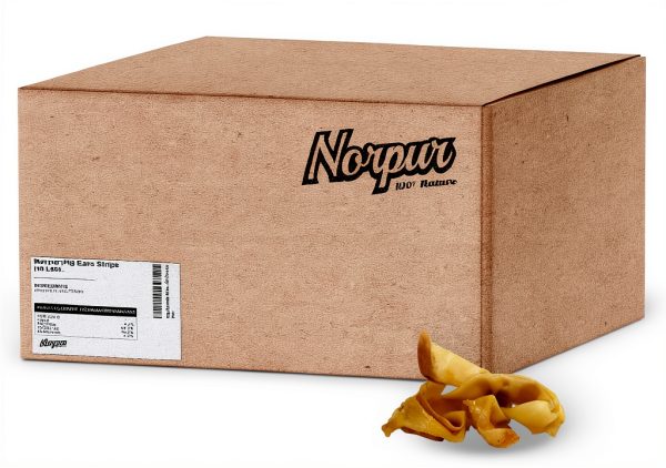 Natural Pig Ear Strips 10lb Box Norpur Oven Baked Hormone Free-0