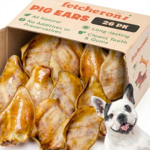 Whole Pig Ears Large French Bulldogs 26 Pack Fetcheroni Dog Chews-0