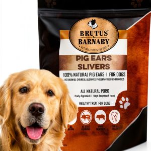 Pig Ear Slivers Thick Cut Natural Dog Treat by Brutus & Barnaby 1lb-0