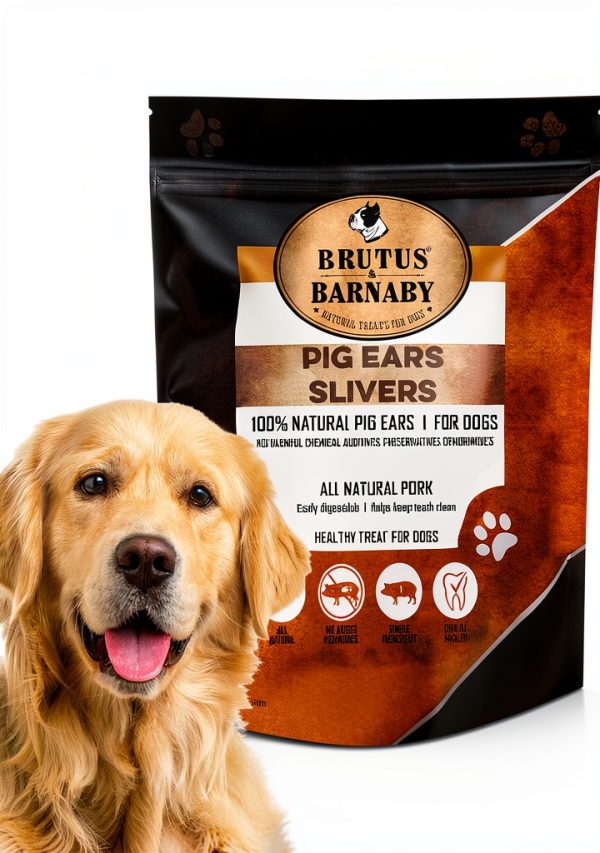 Pig Ear Slivers Thick Cut Natural Dog Treat by Brutus & Barnaby 1lb-0
