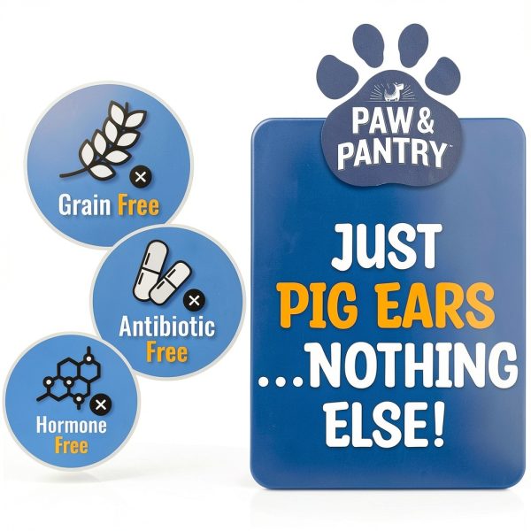 Paw & Pantry Thick Cut Whole Pig Ears for Dogs 20 Pack 5-6 Inch-2