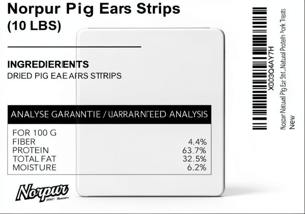 Natural Pig Ear Strips 10lb Box Norpur Oven Baked Hormone Free-4