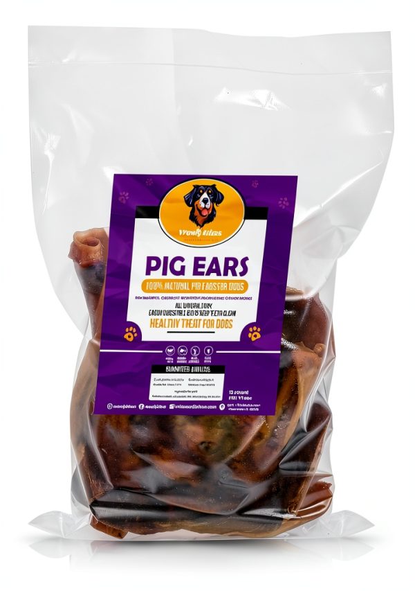 Natural Whole Pig Ear Dog Treat - 12 Pack by Woofy Bites-0