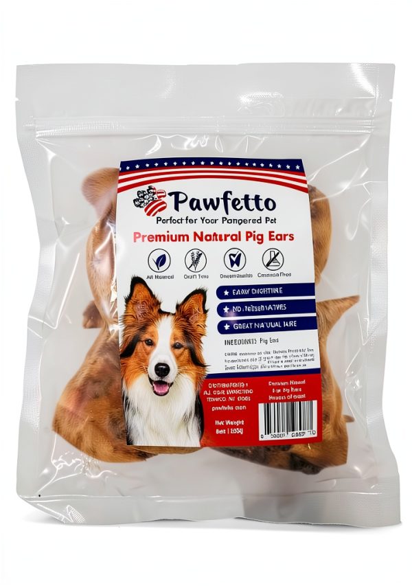 Natural Whole Pig Ears Pawfetto Chews Long Lasting-0