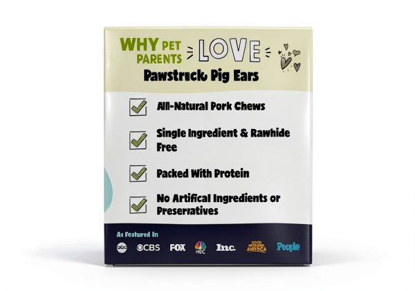 Pawstruck Natural Slow Roasted Pig Ears for Dogs 10 Count Dental Chew-3