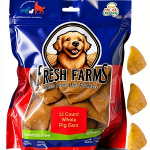 Pig Ears Dog Treats by Napesco Thick Natural Chews Rawhide Free 12-0