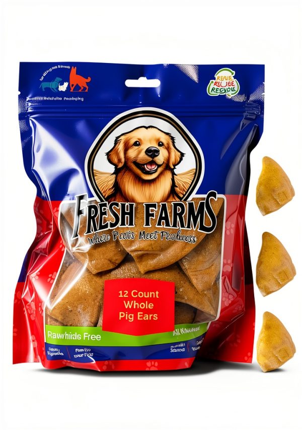 Pig Ears Dog Treats by Napesco Thick Natural Chews Rawhide Free 12-0