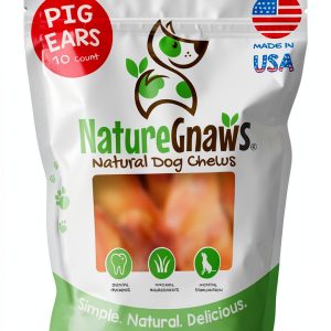 Nature Gnaws USA Pig Ears for Dogs - Long‑Lasting Chew, 10 Count-0