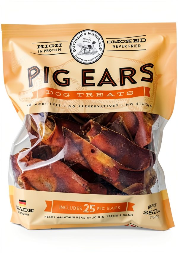 Butcher's Naturals Dog Treat Pig Ear Smoked 35.27oz Natural No Fillers-0